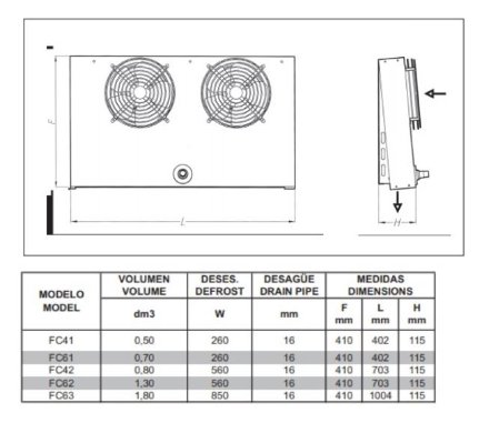 Потолочный компактный воздухоохладитель FC 63B Garcia Camara