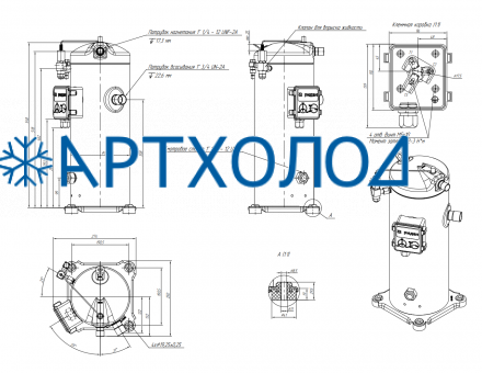 Компрессор спиральный RCL51E4LT8CA (141R9553) Ридан Компрессор спиральный RCL51E4LT8CA (141R9553) Ридан