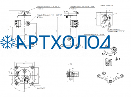 Компрессор спиральный RCL05E4LT9CA (141R9745) Ридан
