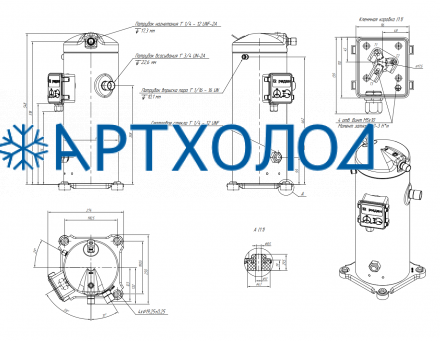 Компрессор спиральный RCL45E4LT9CA (141R9771) Ридан Компрессор спиральный RCL45E4LT9CA (141R9771) Ридан