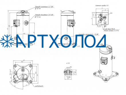 Компрессор спиральный RCM30E4LT7CA (141R8825) Ридан Компрессор спиральный RCM30E4LT7CA (141R8825) Ридан